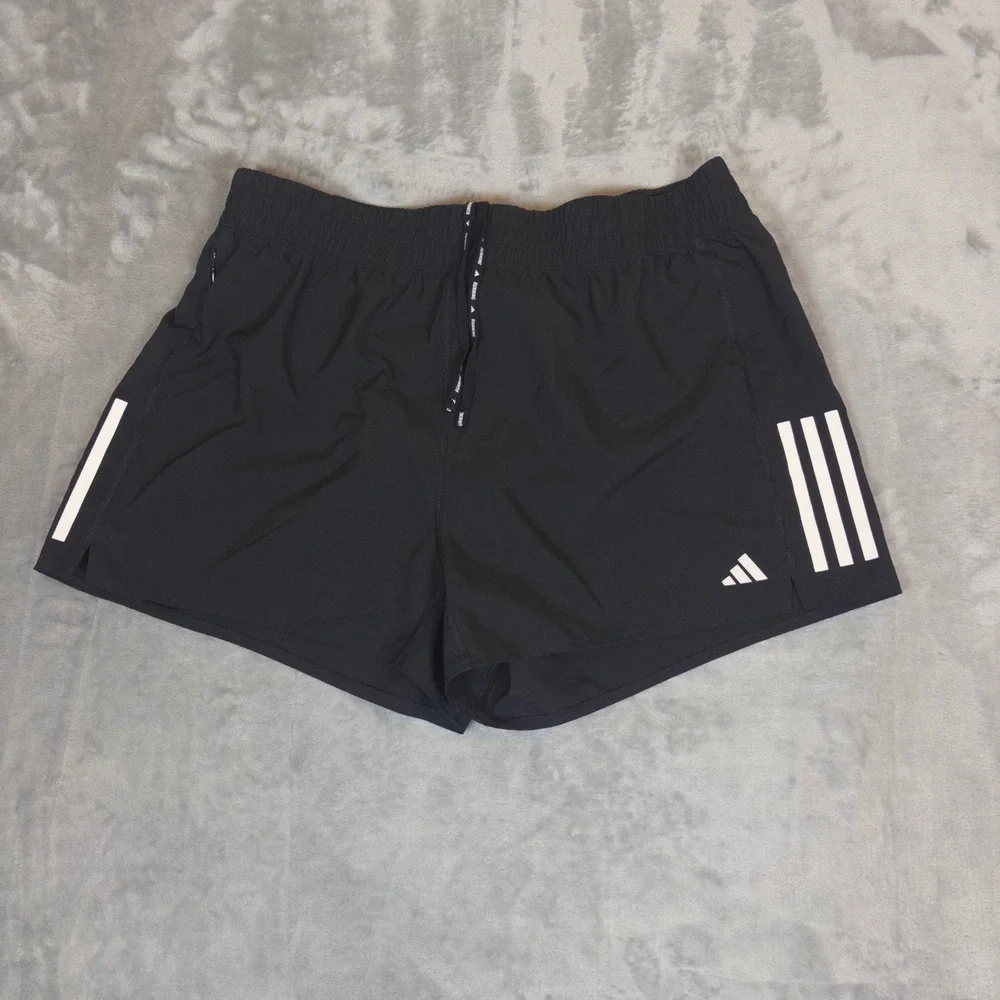 Adidas Running Shorts Mens XL Black 3 Inch Aeroready Reflective Gym Training